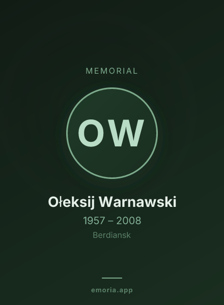 Memorial portrait of Ołeksij Warnawski