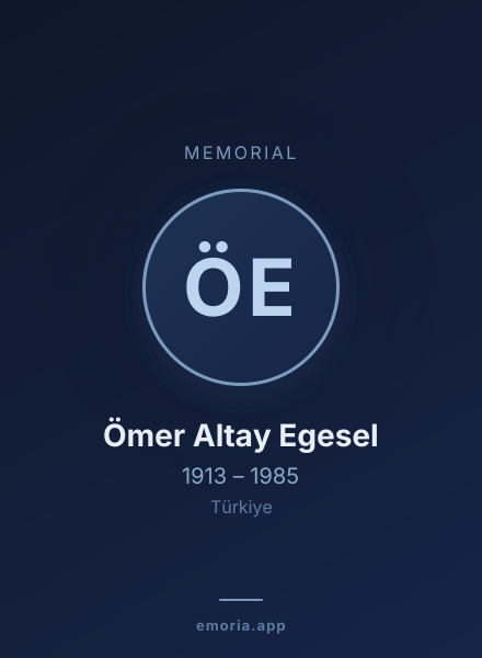 Memorial portrait of Ömer Altay Egesel