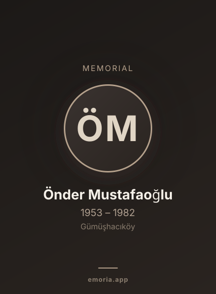 Memorial portrait of Önder Mustafaoğlu
