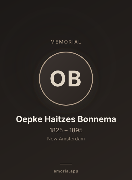 Memorial portrait of Oepke Haitzes Bonnema
