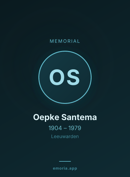 Memorial portrait of Oepke Santema