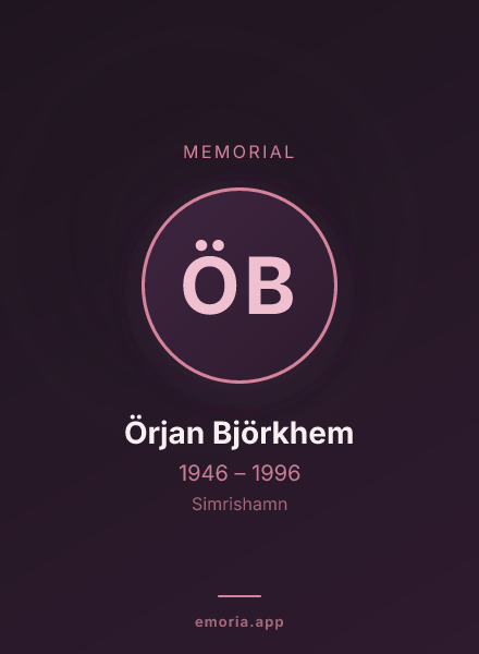 Memorial portrait of Örjan Björkhem