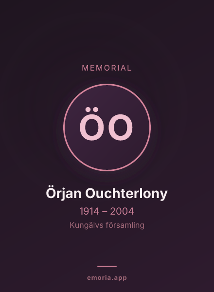 Memorial portrait of Örjan Ouchterlony