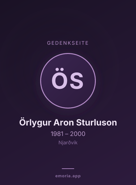 Gedenkportrait von Örlygur Aron Sturluson