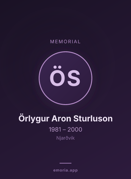 Memorial portrait of Örlygur Aron Sturluson