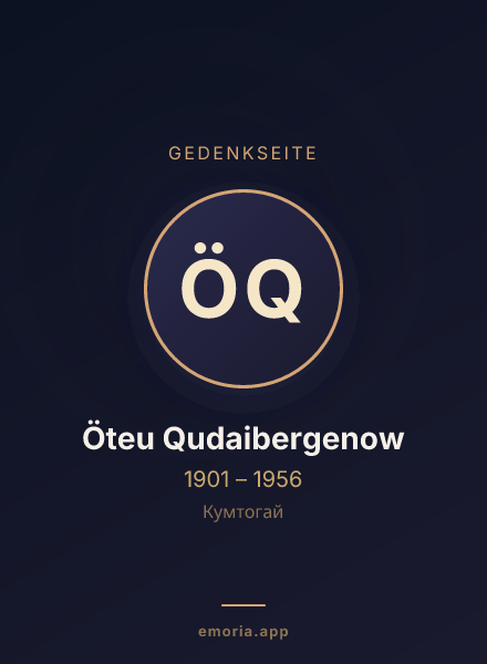 Gedenkportrait von Öteu Qudaibergenow
