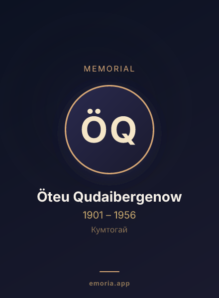 Memorial portrait of Öteu Qudaibergenow