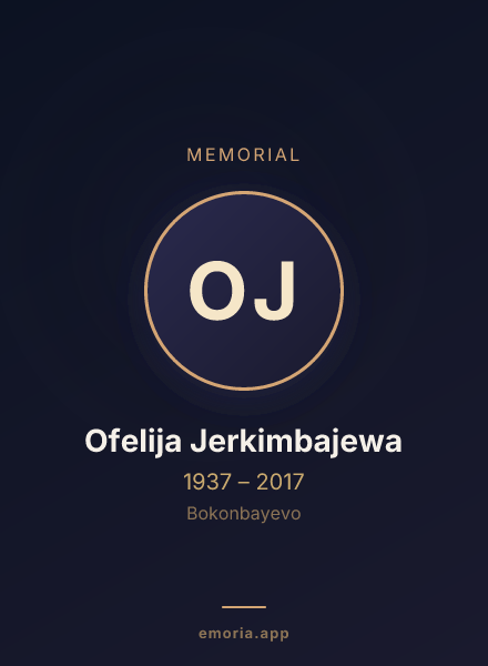 Memorial portrait of Ofelija Jerkimbajewa