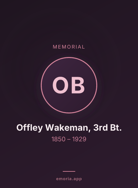 Memorial portrait of Offley Wakeman, 3rd Bt.