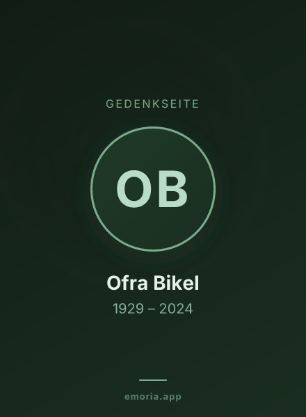 Gedenkportrait von Ofra Bikel