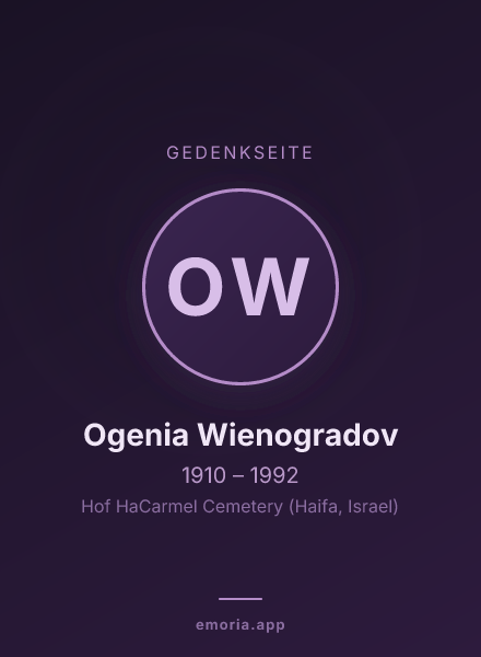 Gedenkportrait von Ogenia Wienogradov