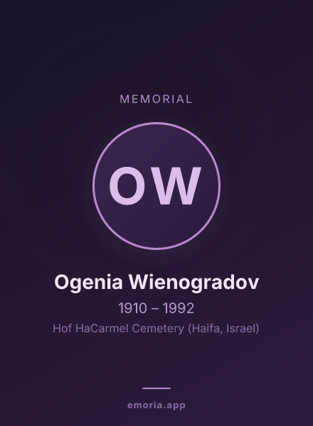 Memorial portrait of Ogenia Wienogradov