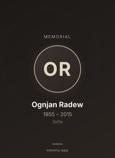Memorial portrait of Ognjan Radew