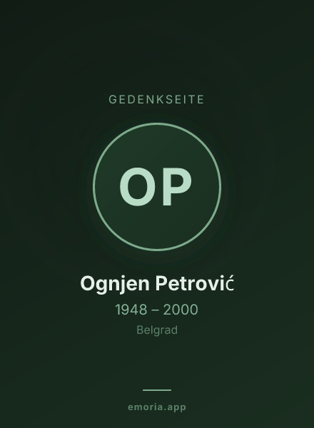 Gedenkportrait von Ognjen Petrović