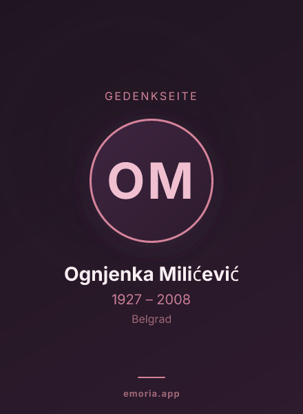 Gedenkportrait von Ognjenka Milićević