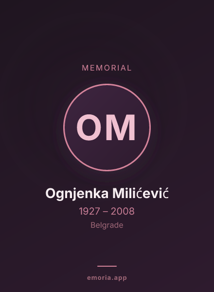 Memorial portrait of Ognjenka Milićević