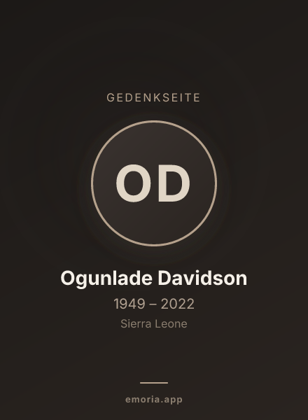 Gedenkportrait von Ogunlade Davidson