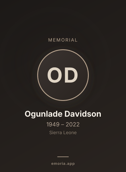 Memorial portrait of Ogunlade Davidson