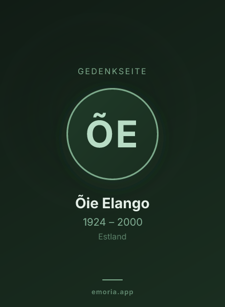 Gedenkportrait von Õie Elango