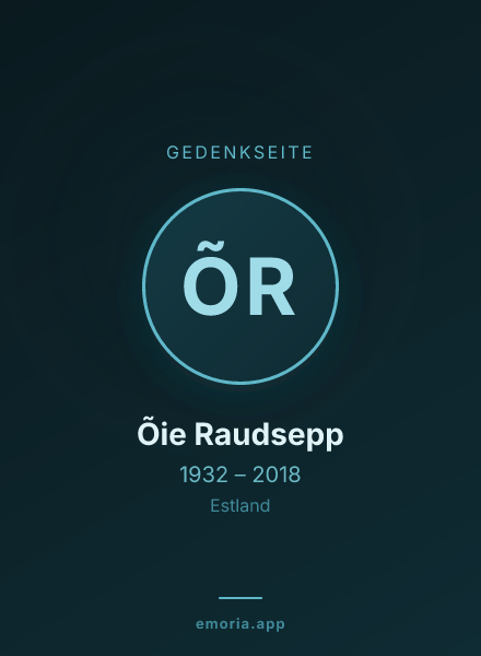 Gedenkportrait von Õie Raudsepp