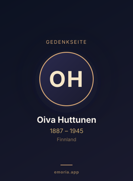 Gedenkportrait von Oiva Huttunen