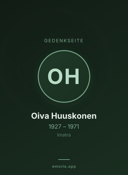 Gedenkportrait von Oiva Huuskonen