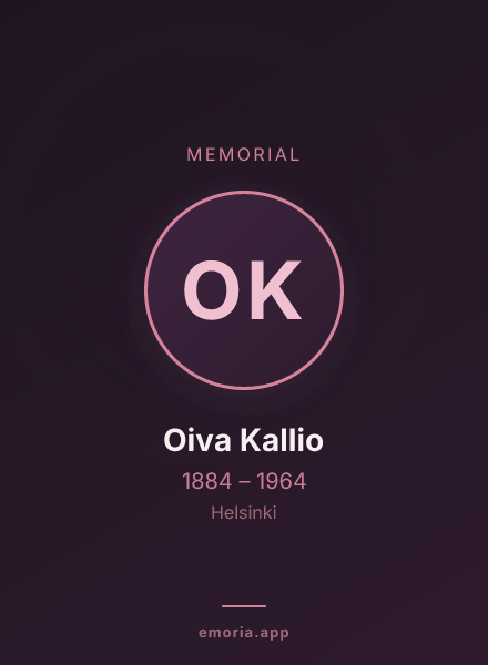 Memorial portrait of Oiva Kallio