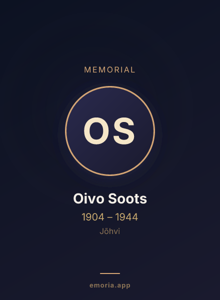 Memorial portrait of Oivo Soots