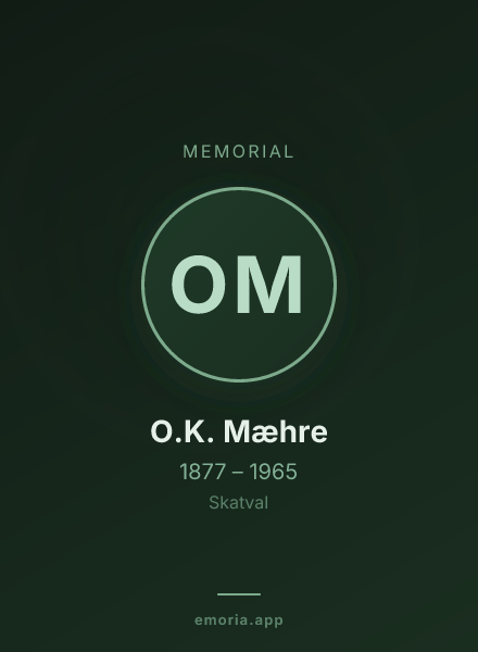 Memorial portrait of O.K. Mæhre