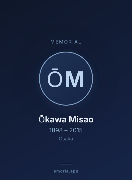 Memorial portrait of Ōkawa Misao