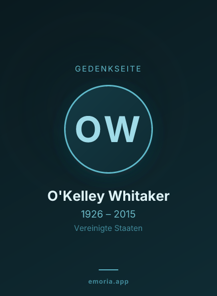 Gedenkportrait von O'Kelley Whitaker