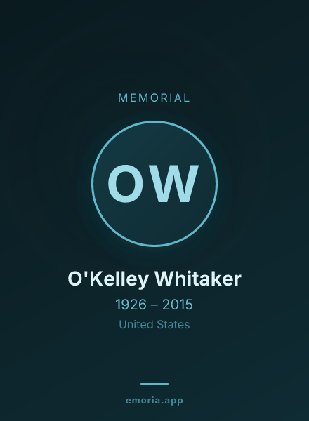 Memorial portrait of O'Kelley Whitaker