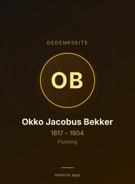 Gedenkportrait von Okko Jacobus Bekker
