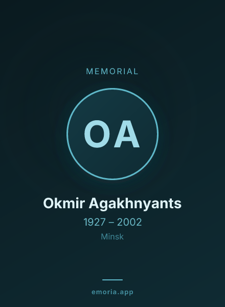 Memorial portrait of Okmir Agakhnyants