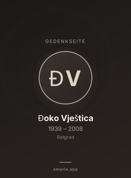 Gedenkportrait von Đoko Vještica