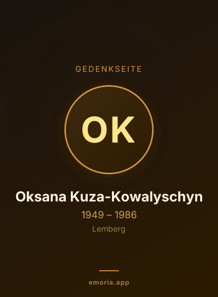 Gedenkportrait von Oksana Kuza-Kowalyschyn