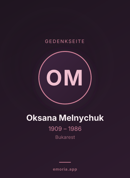 Gedenkportrait von Oksana Melnychuk