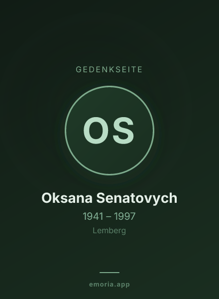 Gedenkportrait von Oksana Senatovych