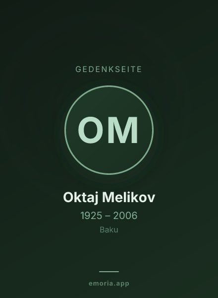 Gedenkportrait von Oktaj Melikov