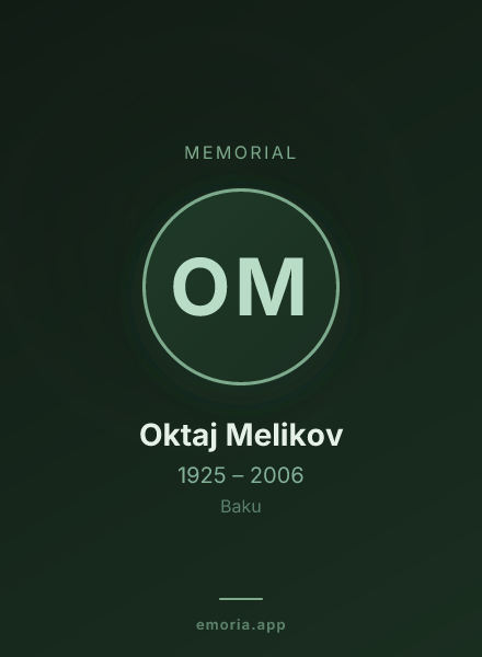 Memorial portrait of Oktaj Melikov
