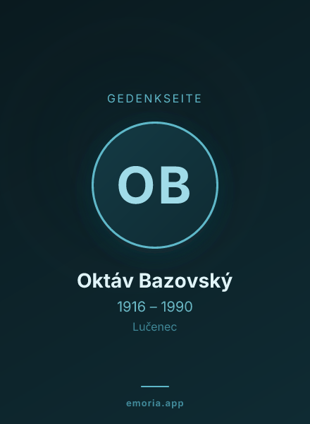 Gedenkportrait von Oktáv Bazovský