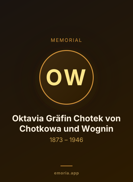 Memorial portrait of Oktavia Gräfin Chotek von Chotkowa und Wognin