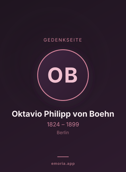 Gedenkportrait von Oktavio Philipp von Boehn