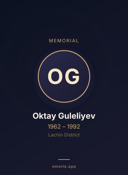 Memorial portrait of Oktay Guleliyev