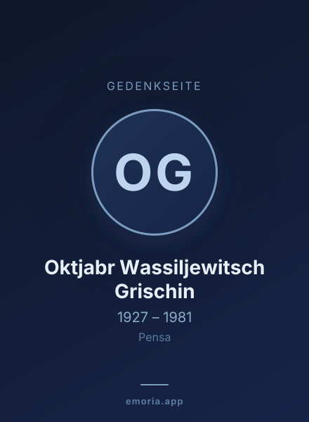Gedenkportrait von Oktjabr Wassiljewitsch Grischin