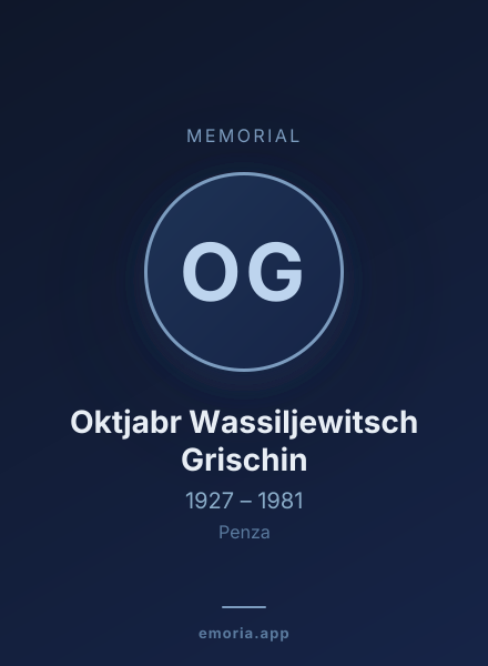 Memorial portrait of Oktjabr Wassiljewitsch Grischin