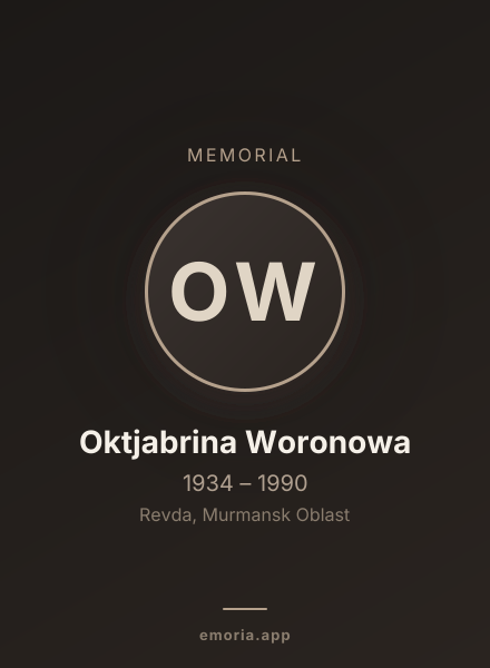 Memorial portrait of Oktjabrina Woronowa