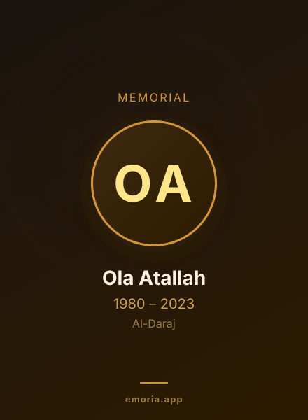 Memorial portrait of Ola Atallah