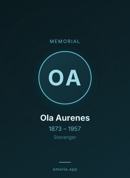 Memorial portrait of Ola Aurenes