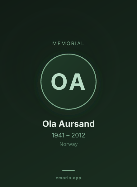 Memorial portrait of Ola Aursand